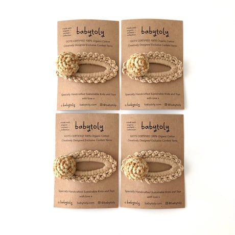 【babytoly 】 crochet mini clips circles/caramel × honey