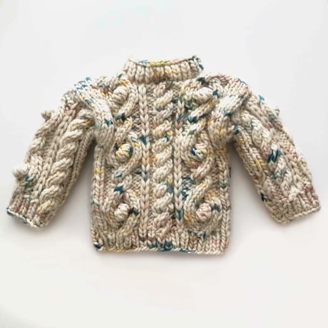 予約【babytoly】cable popcorn cardigan/highland wool