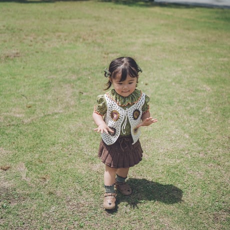 予約【babytoly】Marla Crochet Patchwork Vest /design 1