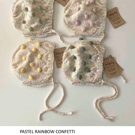 予約【babytoly 】 blossom popcorn bonnet/confetti