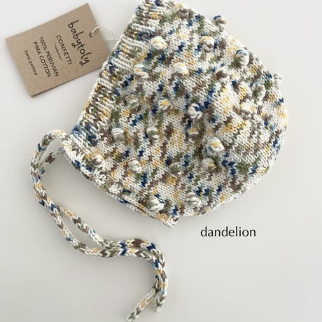 【babytoly】 popcorn bonnet /Confetti yarn