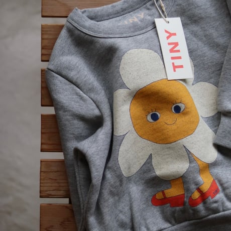 【TINYCOTTONS】FLOWER GRAPHIC SWEATSHIRT *medium grey heather*
