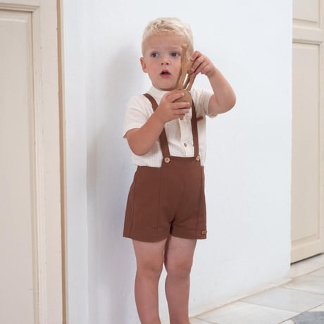 【Popelin】Terracotta panelled dungarees