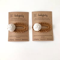 【babytoly 】 crochet mini clips circles/latte × biscuit