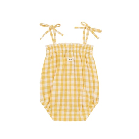 【organic zoo】Honeycomb Gingham Spaghetti Bodysuit