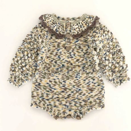 予約【babytoly 】adele romper with collars/confetti