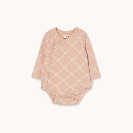 【TINYCOTTONS】FLOWER GRID RIB CROSSED BODY *wild rose*