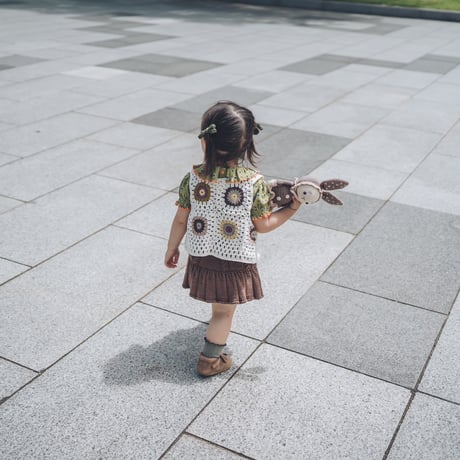 予約【babytoly】Marla Crochet Patchwork Vest /design 1