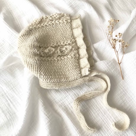 予約【babytoly】rococo bonnet /alpaca yarn