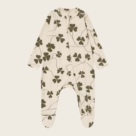【organic zoo】Clover Zip Sleepsuit Undyed