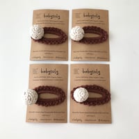 【babytoly 】 crochet mini clips circles/latte × chocolate