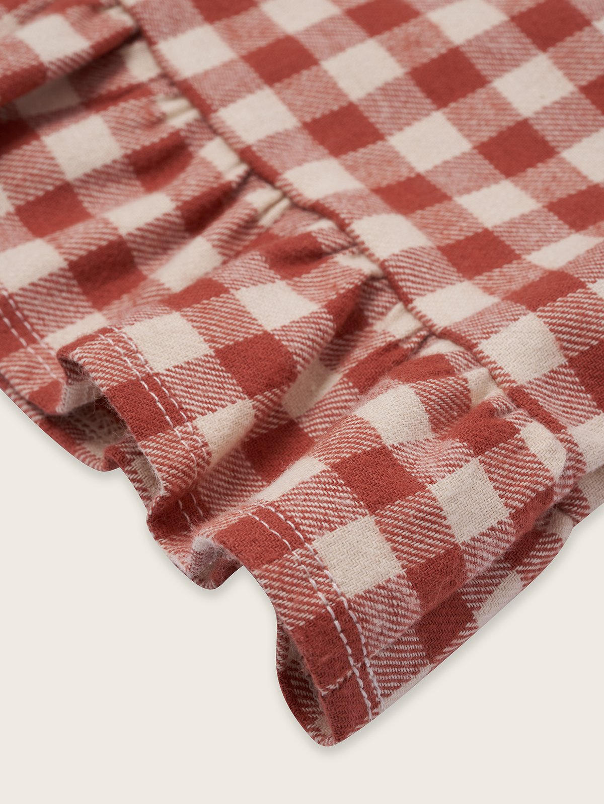 organic zoo】Paprika Gingham Frill Culottes | lana