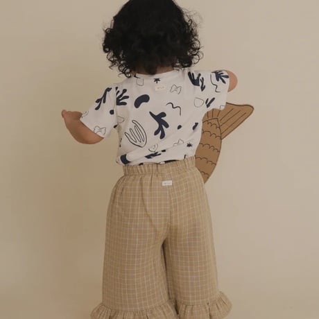 【organic zoo】Grid Check Wheat Frill Culottes