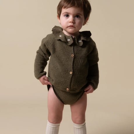【birinit】Green knit bloomer baby