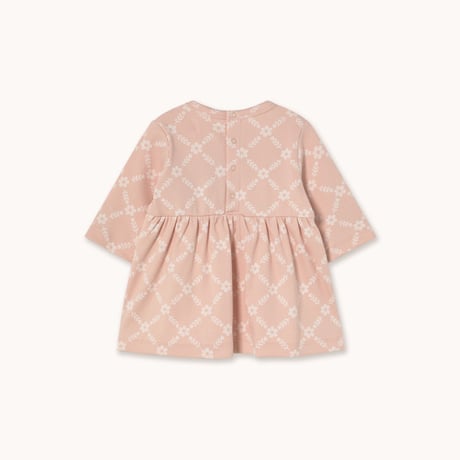 【TINYCOTTONS】FLOWER GRID RIB BABY DRESS *wild rose*