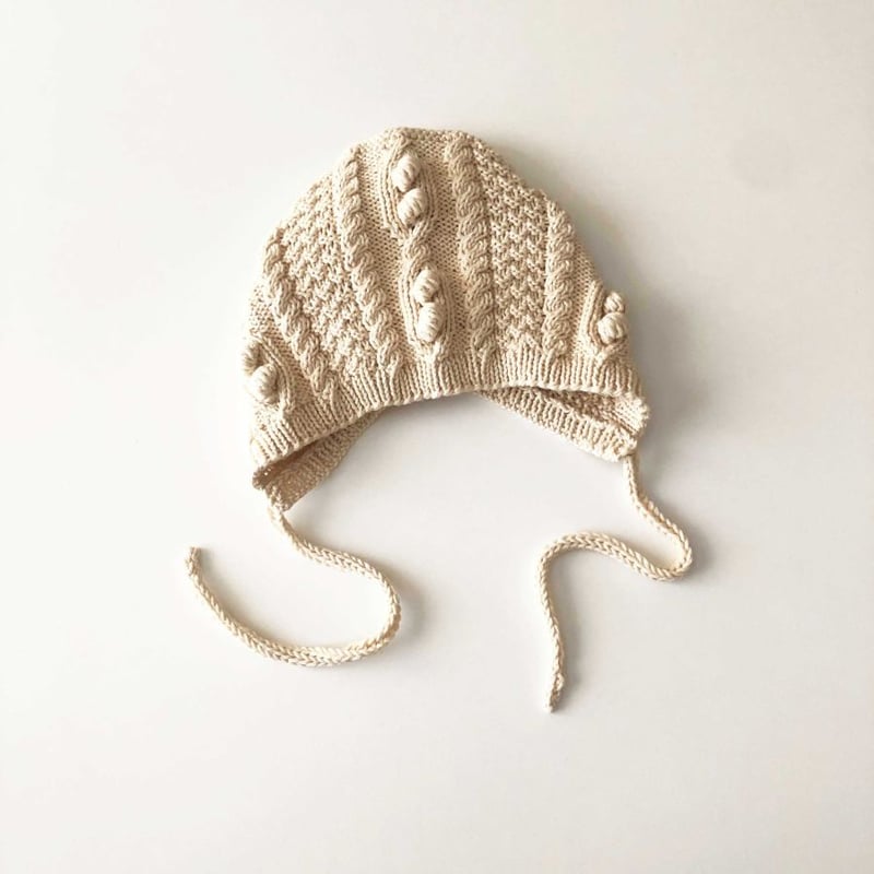 babytoly】Cable Popcorn bonnet | lana