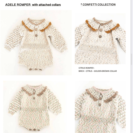 予約【babytoly 】adele romper with collars/confetti