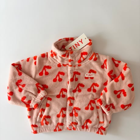【TINYCOTTONS】CHERRIES POLAR JACKET *wild rose*