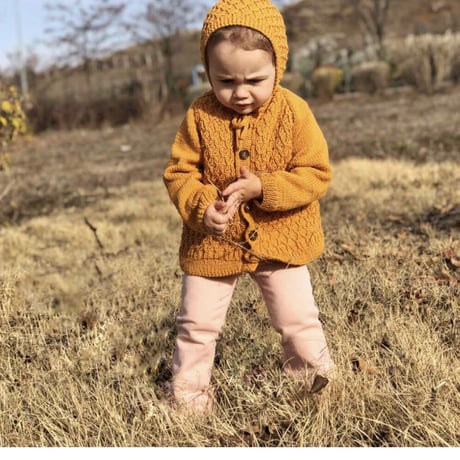 予約【babytoly】 honeycomb cardigan