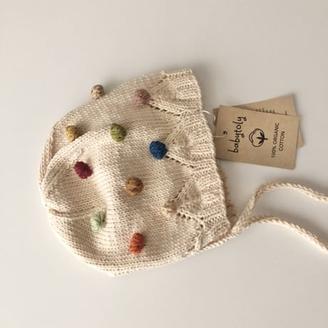予約【babytoly】rainbow blossom popcorn bonnet