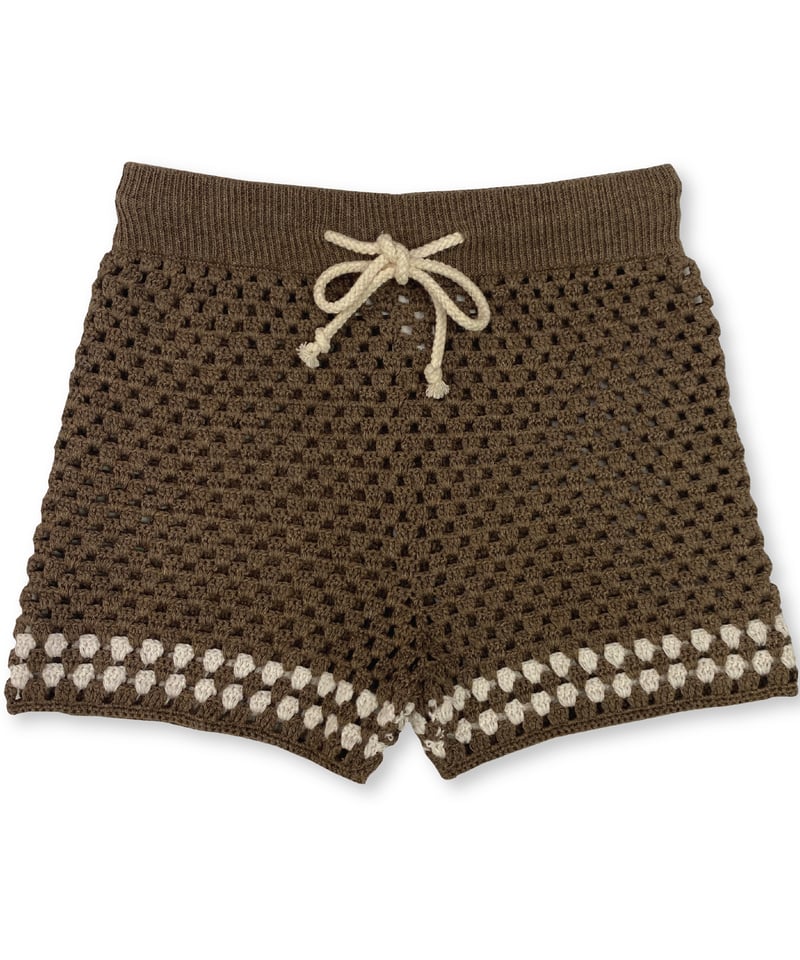 grown】 Hand Crochet Shorts - mud | lana