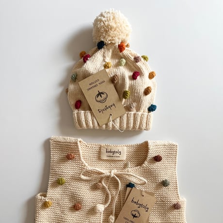 予約【babytoly】rainbow popcorn beanie