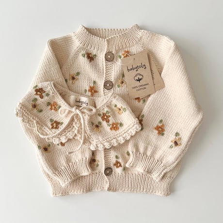 予約【babytoly】FLORAL CARDIGAN