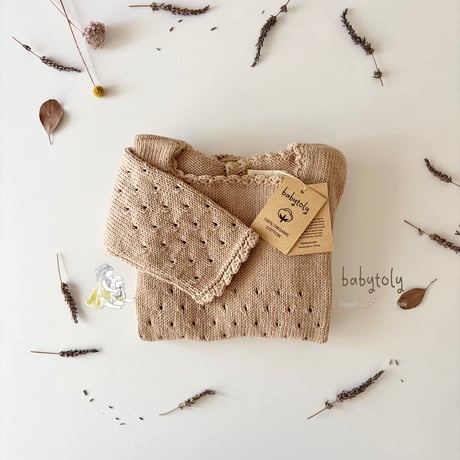 【babytoly】Artemis knit dress long sleeve / natural