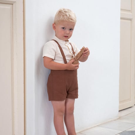 【Popelin】Terracotta panelled dungarees
