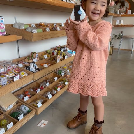 【babytoly】Artemis knit dress long sleeve / salmon pink