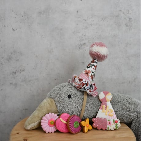 【kruhitkalove】Patchwork Flowers Cotton Party Hat / Pink