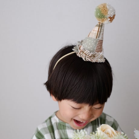 【kruhitkalove】Patchwork Flowers Cotton Party Hat / Green