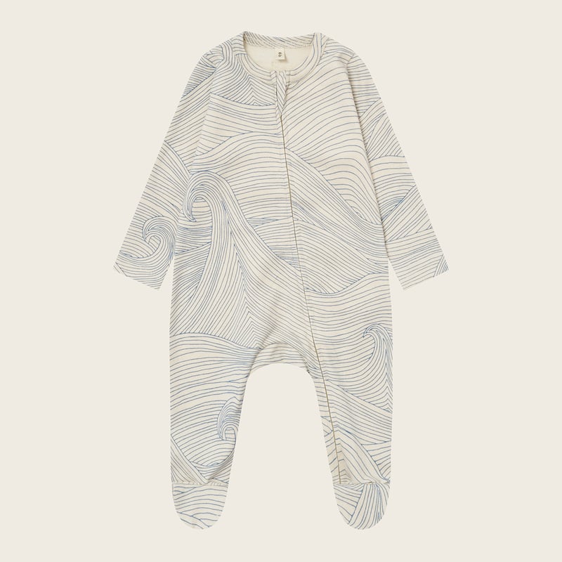 organic zoo】Seascape Zip Sleepsuit Undyed | lana