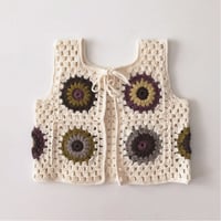 予約【babytoly】Marla Crochet Patchwork Vest /design 2