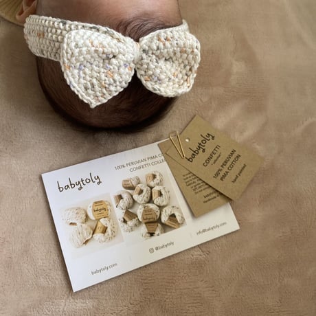 予約【babytoly】seed head bow / confetti yarn