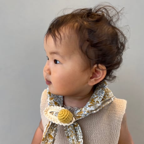 【babytoly 】 crochet mini clips circles/mustard × natural