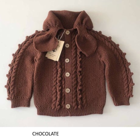 予約【babytoly】HAZEL cardigan w/attached scarf