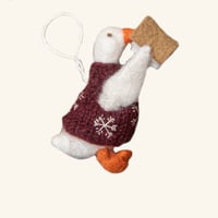 予約【Shirley Bredal】Goose with Vest Ornament / Red