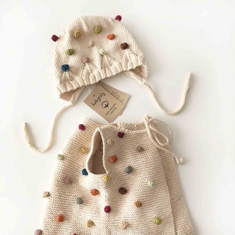 予約【babytoly】rainbow blossom popcorn bonnet