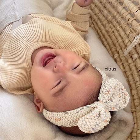 予約【babytoly】seed head bow / confetti yarn
