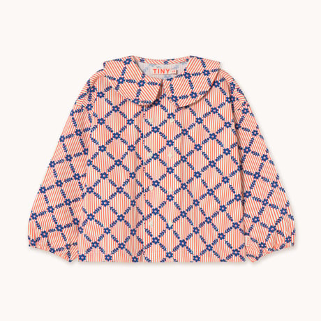 【TINYCOTTONS】FLOWER GRID SHIRT *light cream*