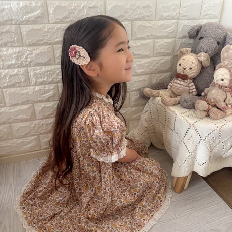 【Little Cotton Clothes】 Crochet Hair Clip Dahlia