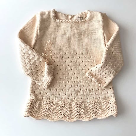 【babytoly】Artemis knit dress long sleeve / natural