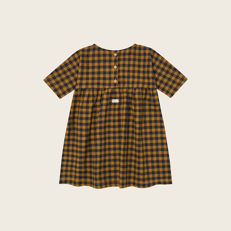 【organic zoo】Blueberry Gingham Gather Dress