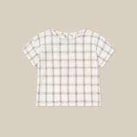【organic zoo】Navy Window Check Boxy T-Shirt