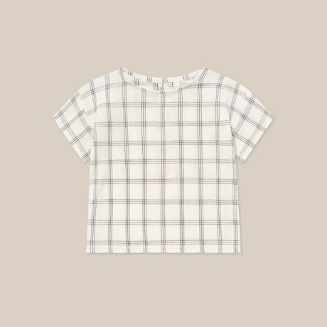 【organic zoo】Navy Window Check Boxy T-Shirt