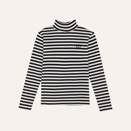 【the campamento】GREY STRIPES TURTLE NECK TSHIRT