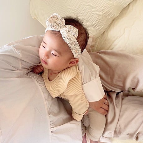 予約【babytoly】seed head bow / confetti yarn