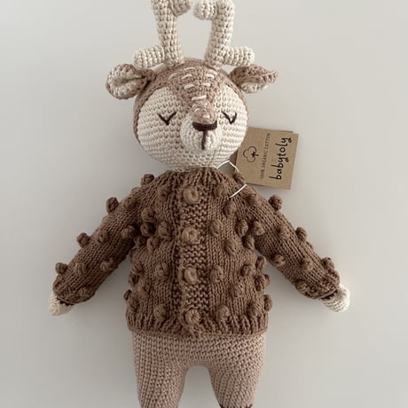 予約【babytoly】Deer Popcorn Cardigan🦌