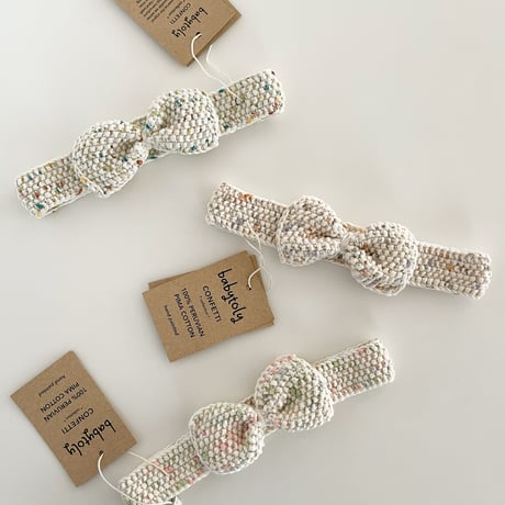 予約【babytoly】seed head bow / confetti yarn